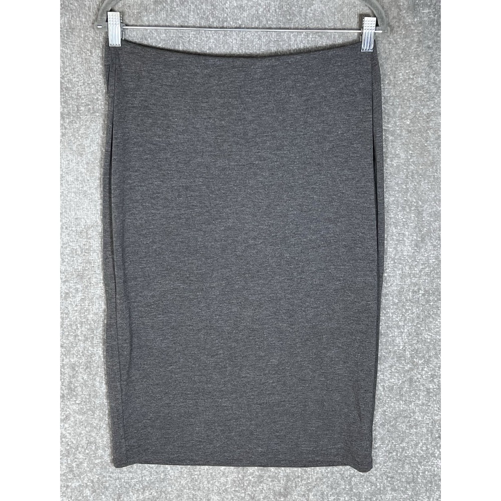 Old Navy Pull On Knit Midi Pencil Skirt Womens Sz Large Petite Gray Dark Heather